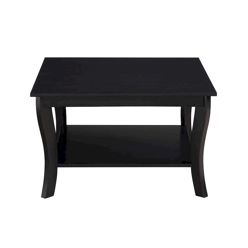 30-Inch Square Coffee Table with Lower Shelf