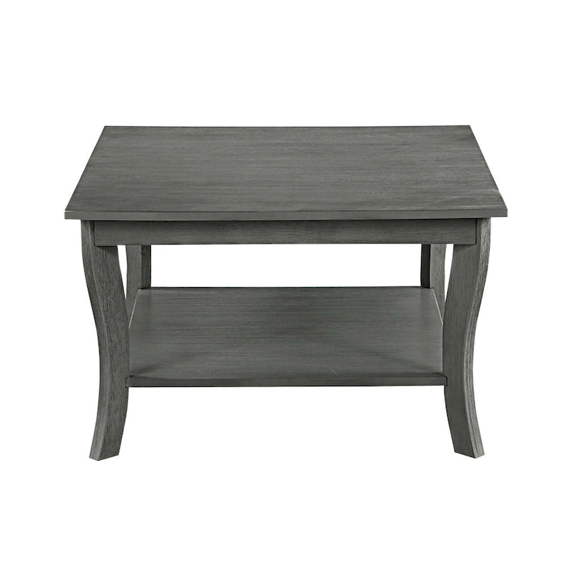 30-Inch Square Coffee Table with Lower Shelf