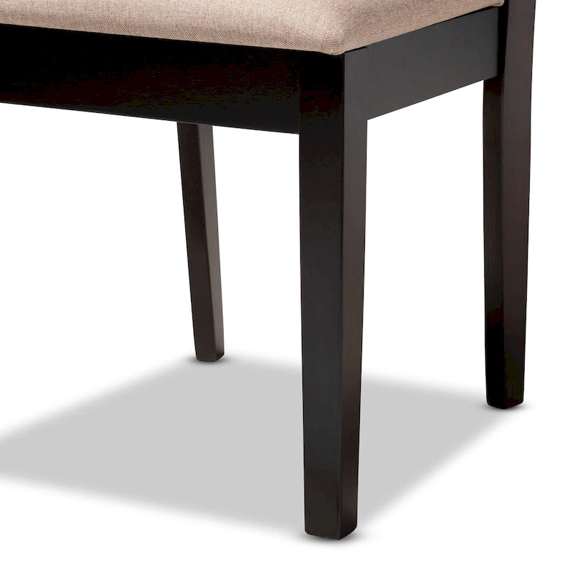Contemporary Upholstered Rubberwood Dining Chairs, Set of 4