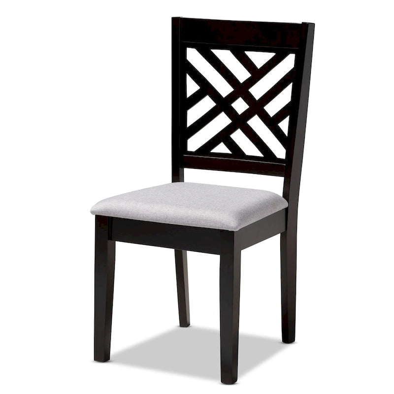 Contemporary Upholstered Rubberwood Dining Chairs, Set of 4