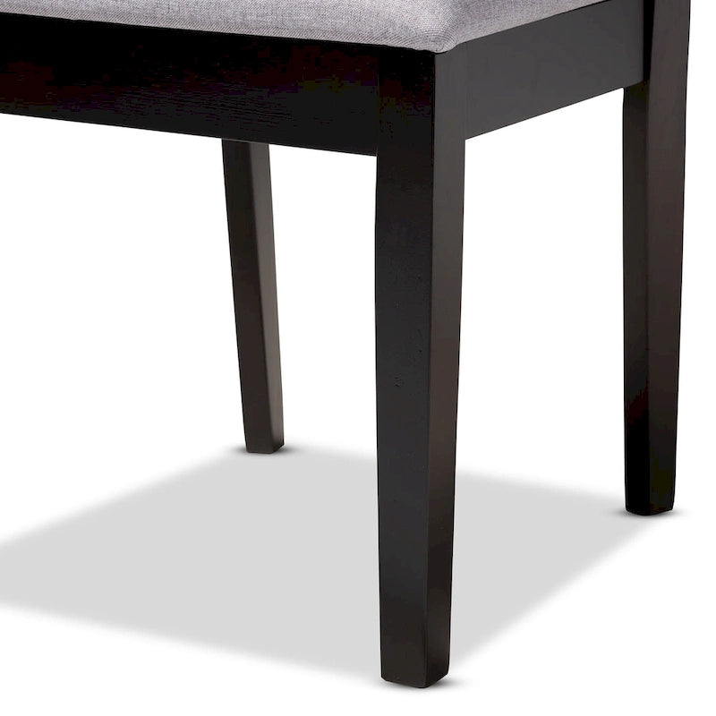 Contemporary Upholstered Rubberwood Dining Chairs, Set of 4