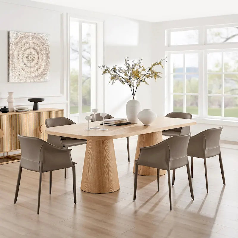 Callie Recycled Leather Dining Arm Chair