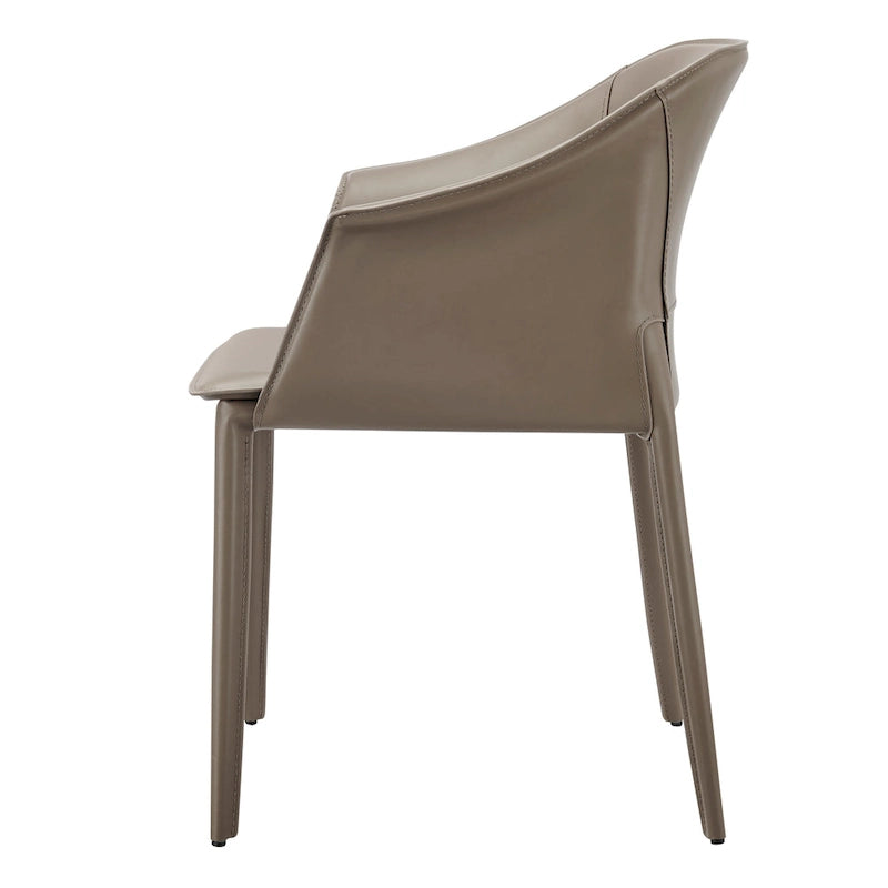 Recycled Leather Dining Arm Chair