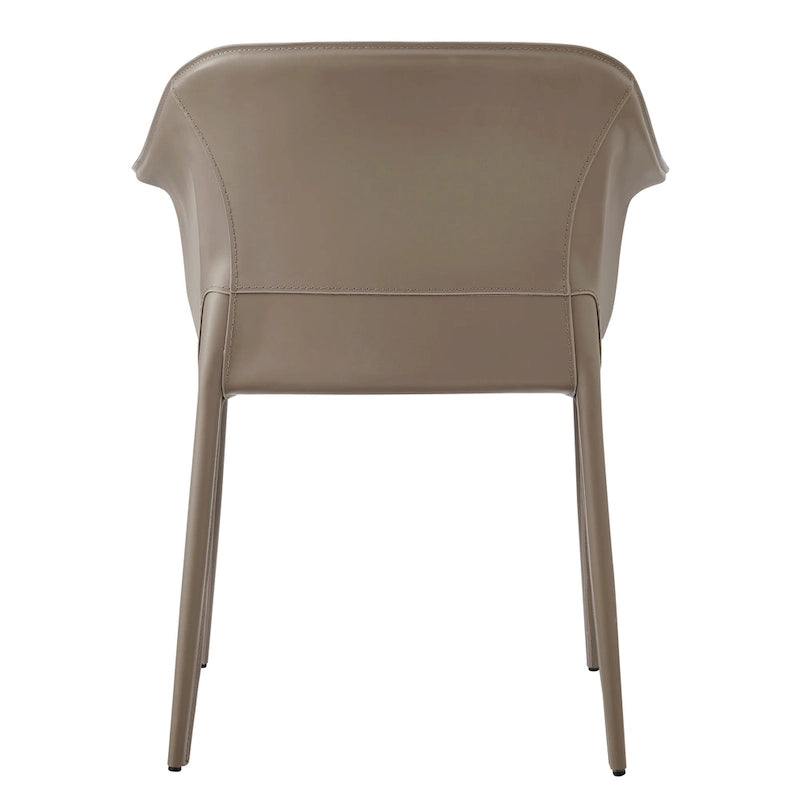 Recycled Leather Dining Arm Chair