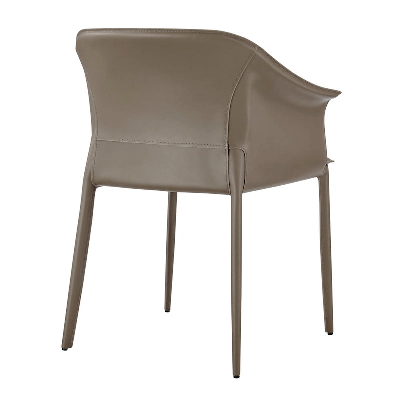 Recycled Leather Dining Arm Chair