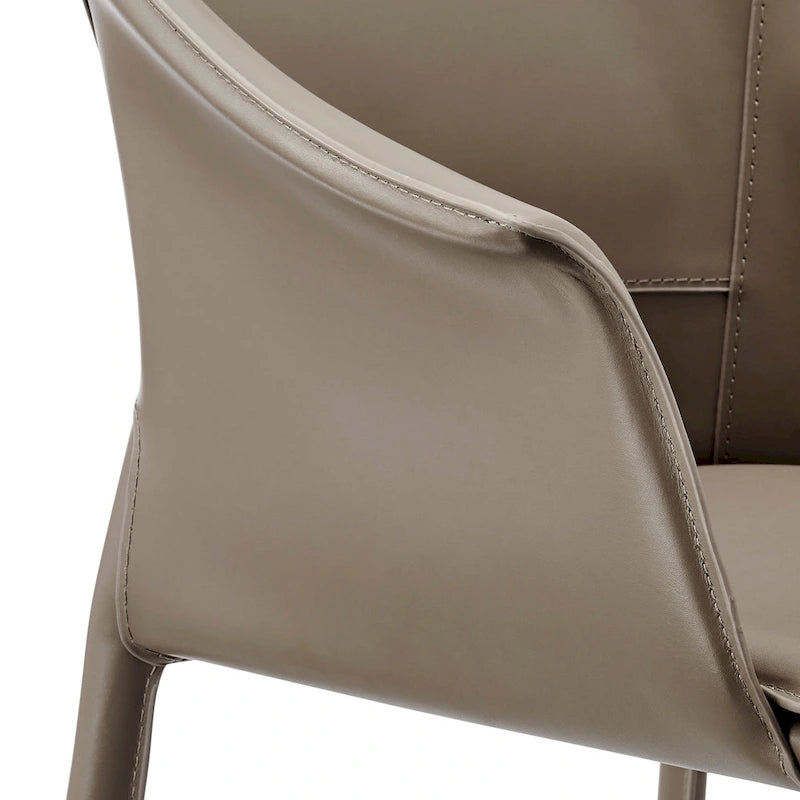 Recycled Leather Dining Arm Chair