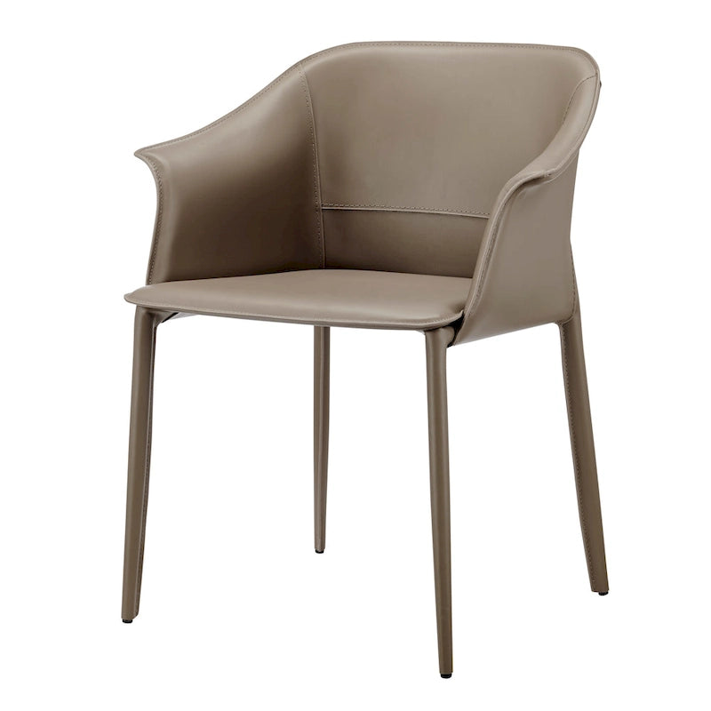Recycled Leather Dining Arm Chair
