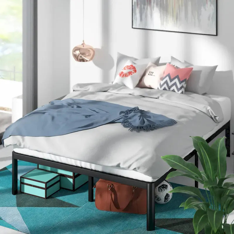 16-Inch Steel Platform Bed Frame with Under-Bed Storage