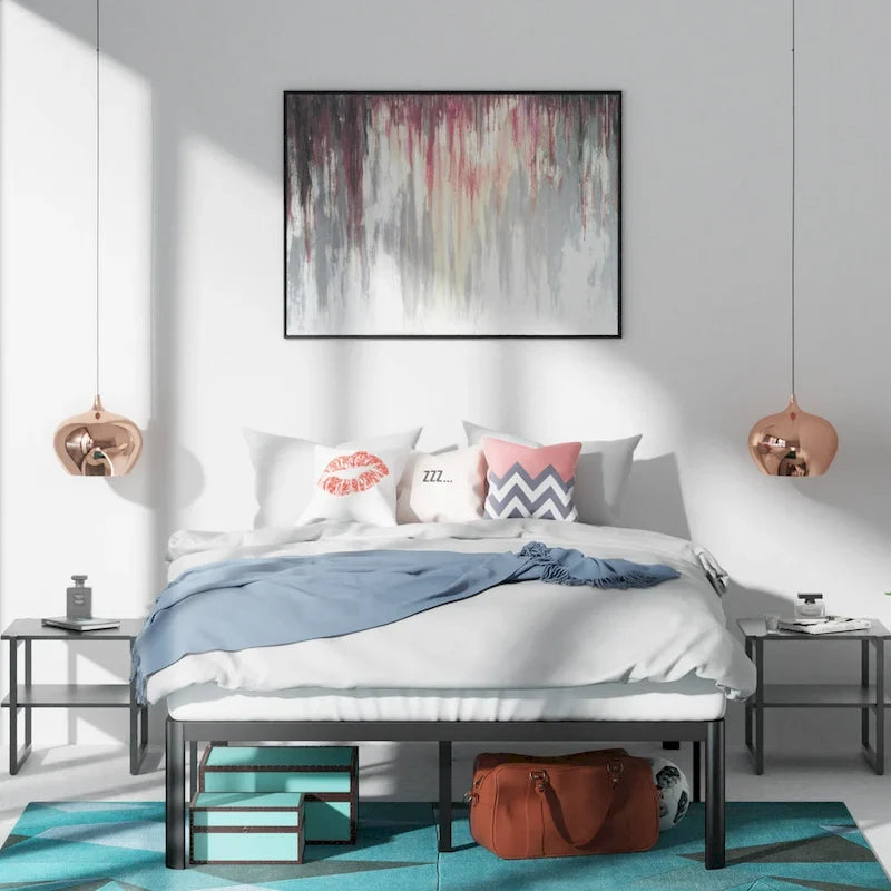 16-Inch Steel Platform Bed Frame with Under-Bed Storage