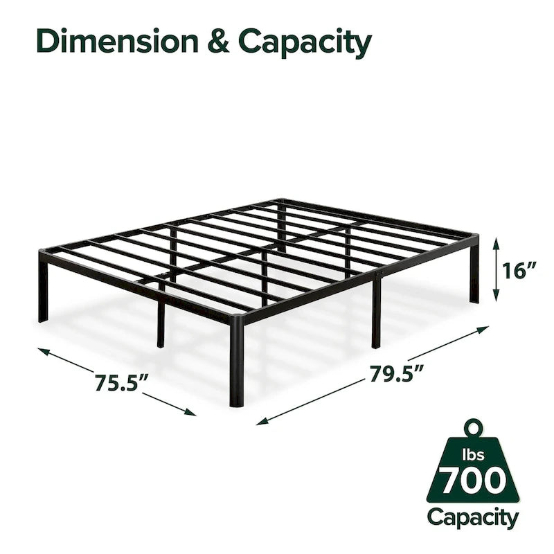 16-Inch Steel Platform Bed Frame with Under-Bed Storage