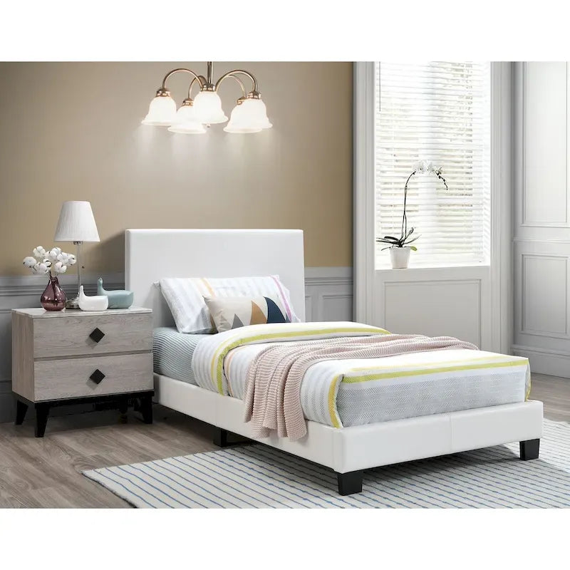 Twin Platform Bed with Low Footboard
