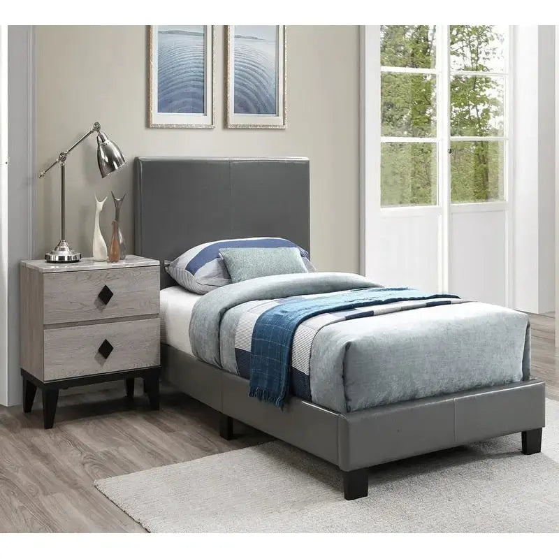 Twin Platform Bed with Low Footboard
