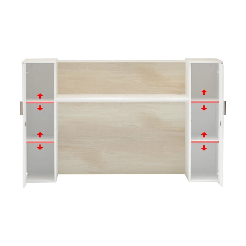 Large Reception Counter Desk with Adjustable Storage Shelves