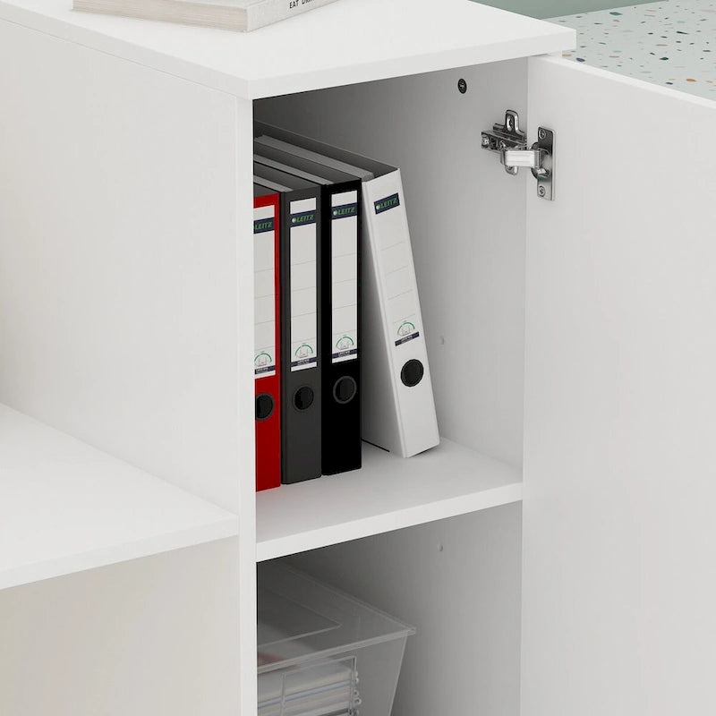 Large Reception Counter Desk with Adjustable Storage Shelves