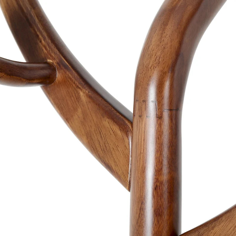 Freestanding Rubberwood Coat Rack with 8 Hooks