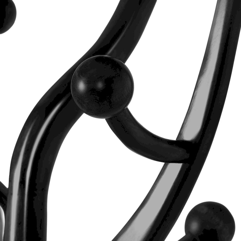 Freestanding Rubberwood Coat Rack with 8 Hooks