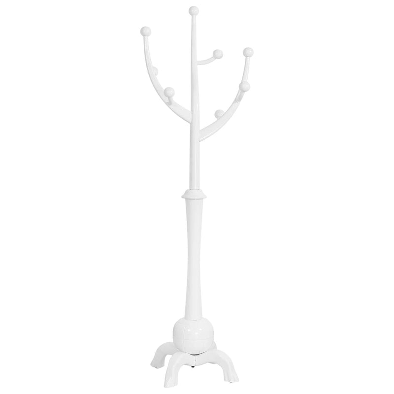 Freestanding Rubberwood Coat Rack with 8 Hooks