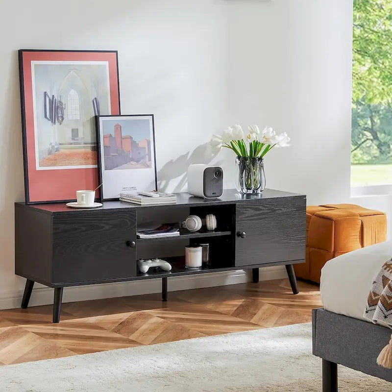 Mid-Century Modern TV Stand for TVs up to 60 Inches with Storage