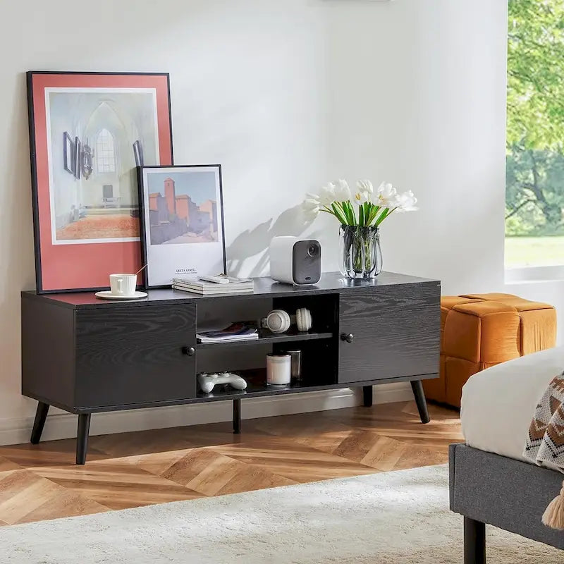 Mid-Century Modern TV Stand for TVs up to 60 Inches with Storage