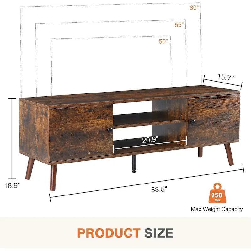 Mid-Century Modern TV Stand for TVs up to 60 Inches with Storage