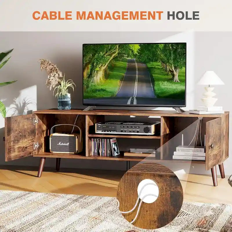 Mid-Century Modern TV Stand for TVs up to 60 Inches with Storage