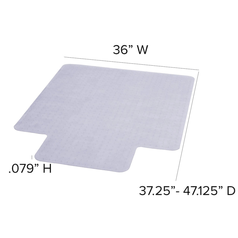 36 x 48 Clear Vinyl Chair Mat with Lip for Low-Pile Carpet
