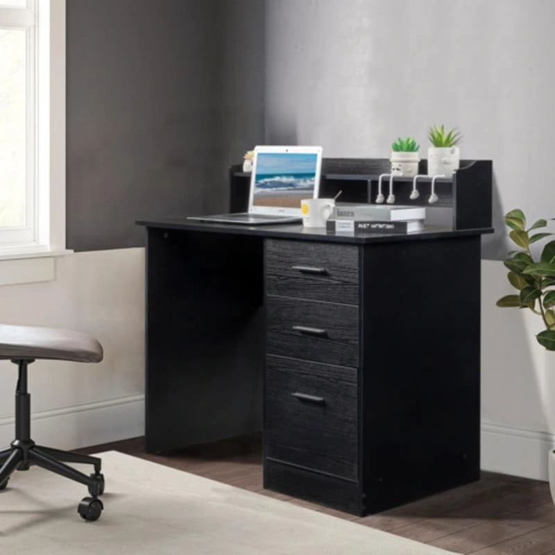 Modern Computer Desk with Drawers and Storage Shelves