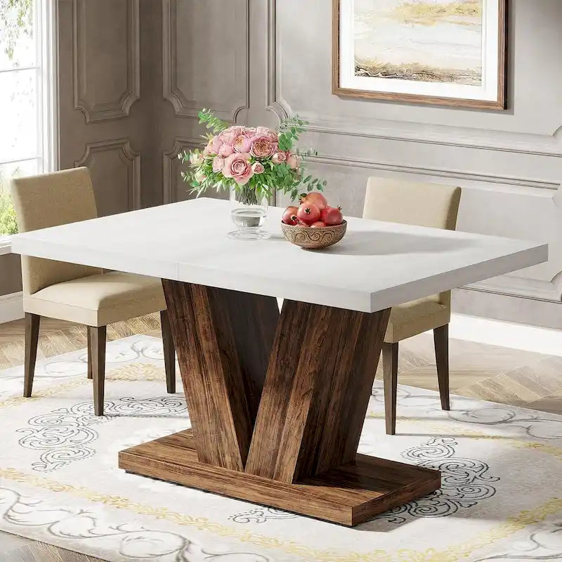 47-Inch Rectangular Farmhouse Dining Table for 4–6