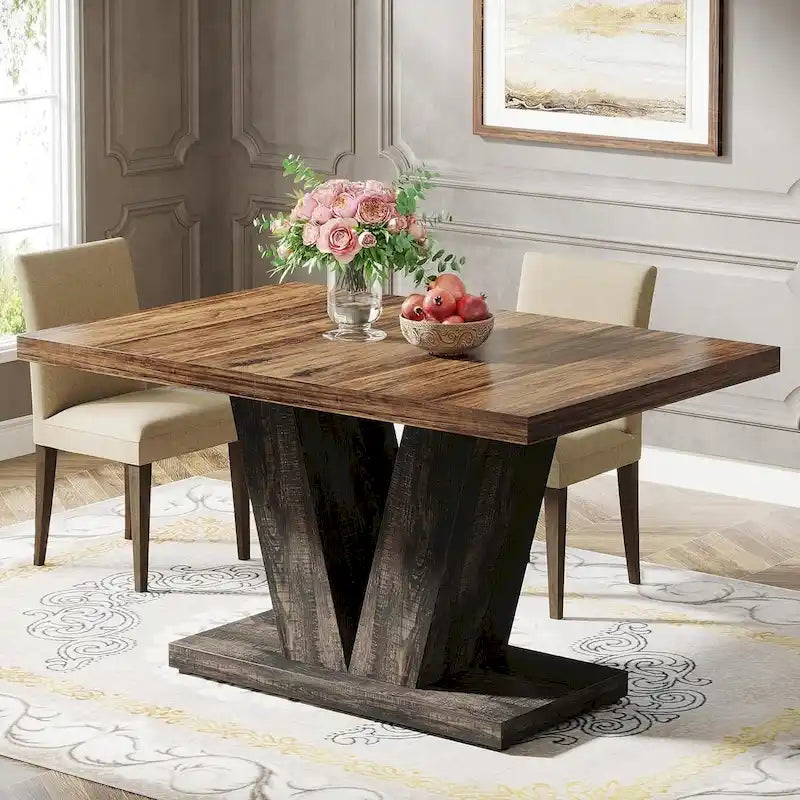 47-Inch Rectangular Farmhouse Dining Table for 4–6