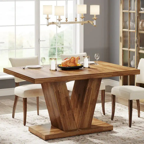 47-Inch Rectangular Farmhouse Dining Table for 4–6