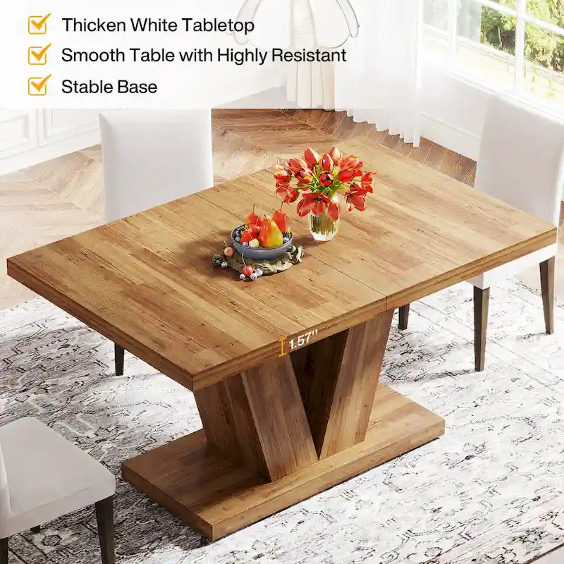 47-Inch Rectangular Farmhouse Dining Table for 4–6