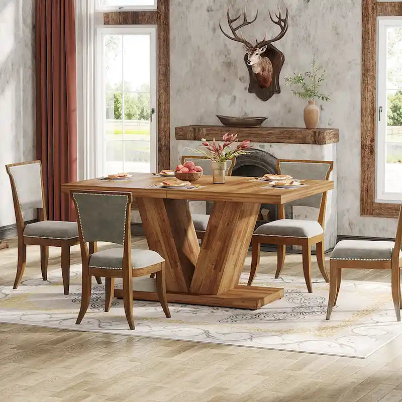 47-Inch Rectangular Farmhouse Dining Table for 4–6