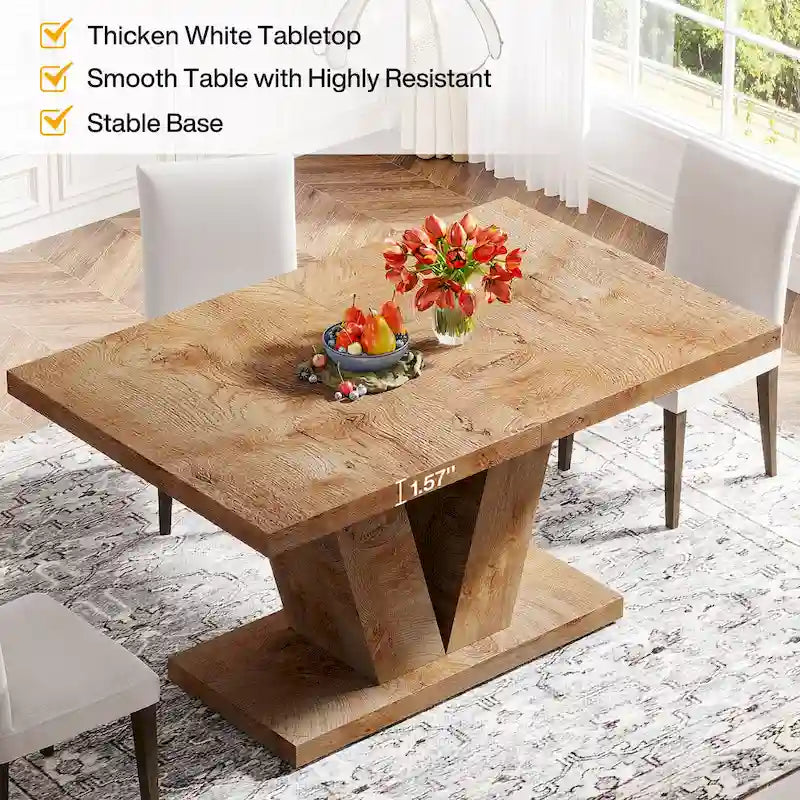 47-Inch Rectangular Farmhouse Dining Table for 4–6