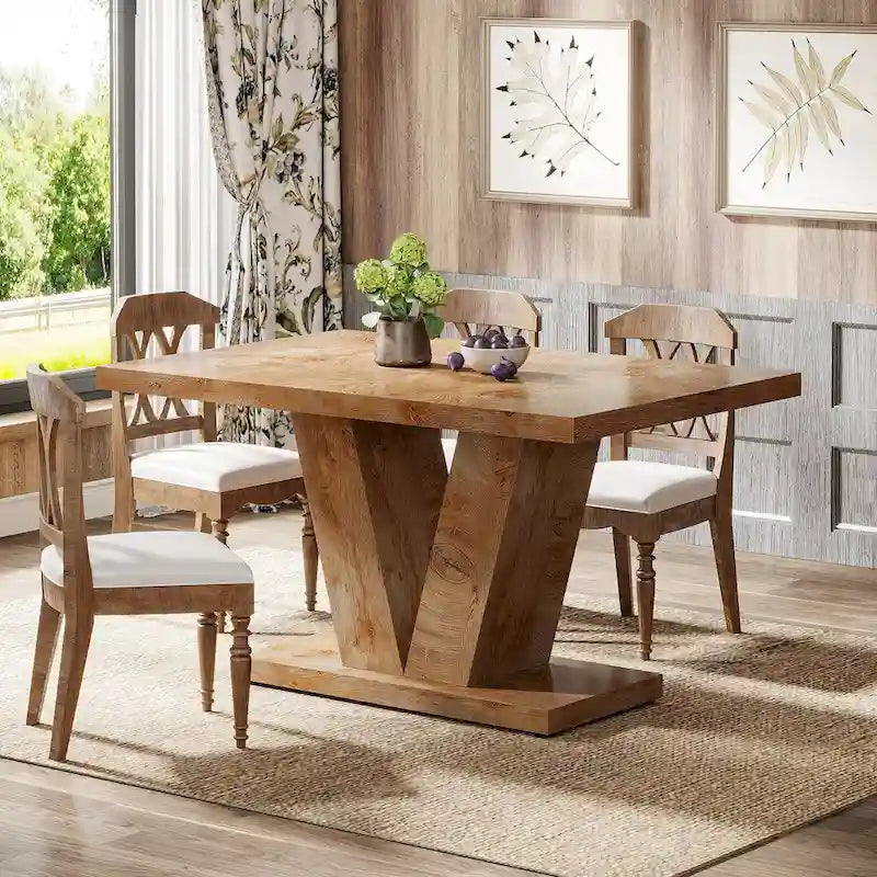 47-Inch Rectangular Farmhouse Dining Table for 4–6