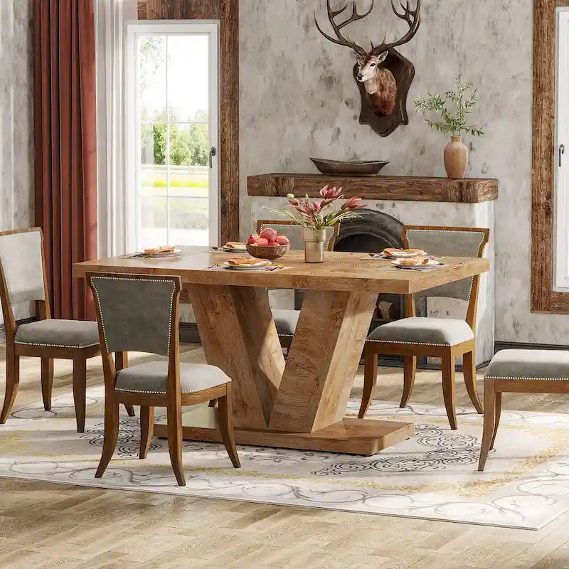 47-Inch Rectangular Farmhouse Dining Table for 4–6
