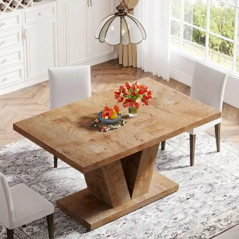 47-Inch Rectangular Farmhouse Dining Table for 4–6