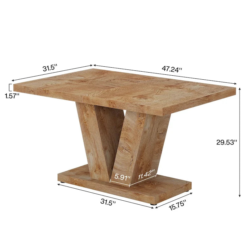 47-Inch Rectangular Farmhouse Dining Table for 4–6