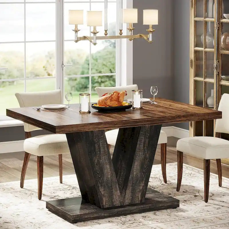 47-Inch Rectangular Farmhouse Dining Table for 4–6