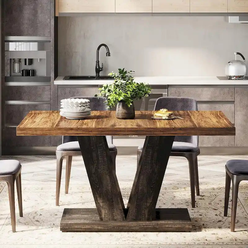 47-Inch Rectangular Farmhouse Dining Table for 4–6