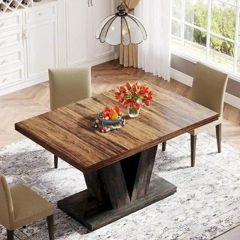 47-Inch Rectangular Farmhouse Dining Table for 4–6