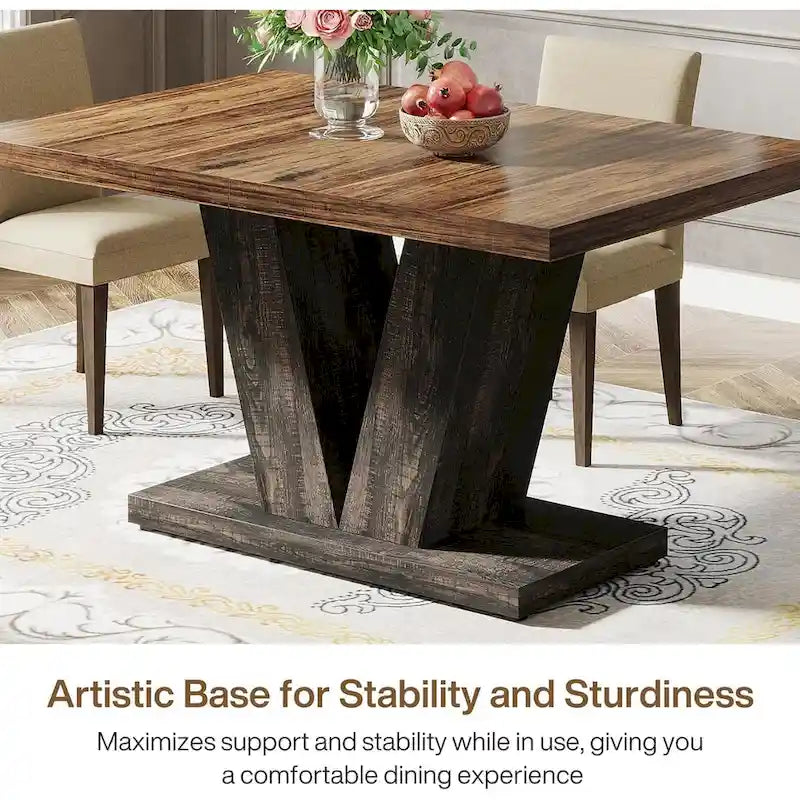 47-Inch Rectangular Farmhouse Dining Table for 4–6