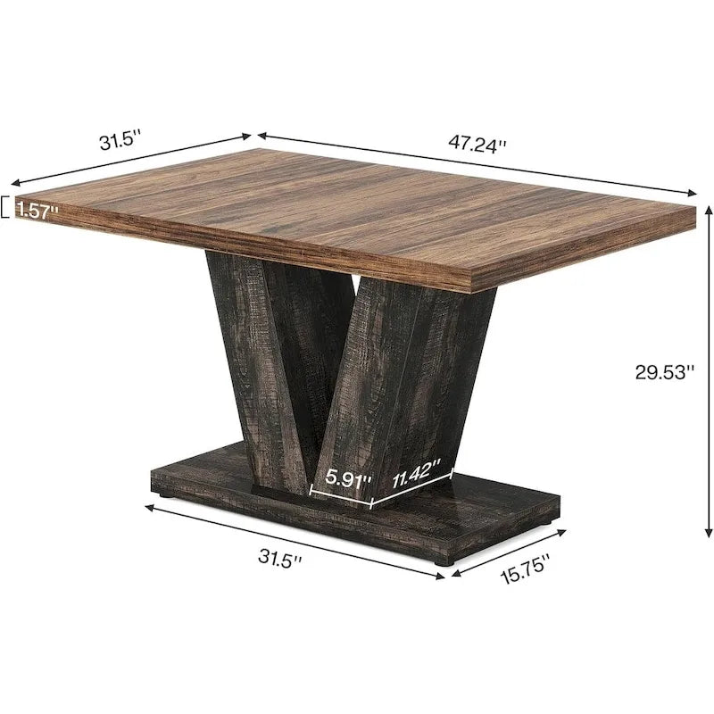 47-Inch Rectangular Farmhouse Dining Table for 4–6