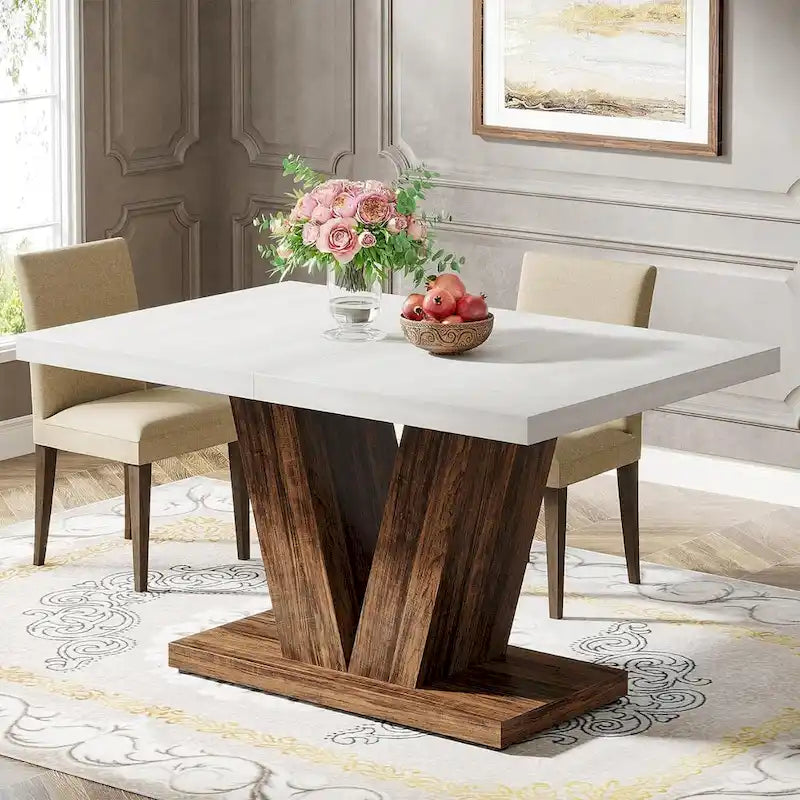 47-Inch Rectangular Farmhouse Dining Table for 4–6