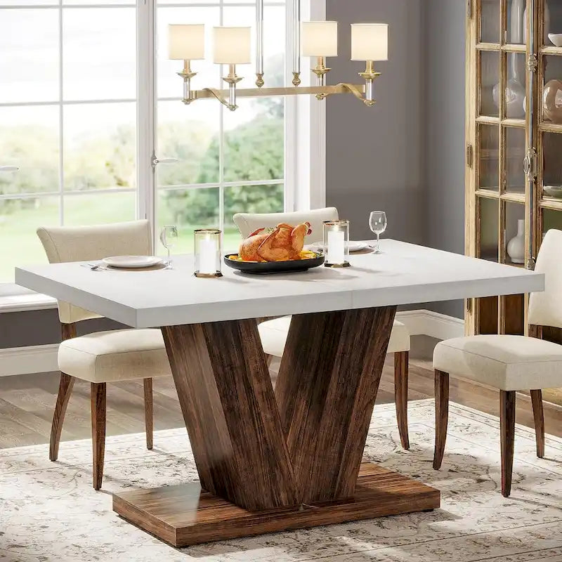 47-Inch Rectangular Farmhouse Dining Table for 4–6