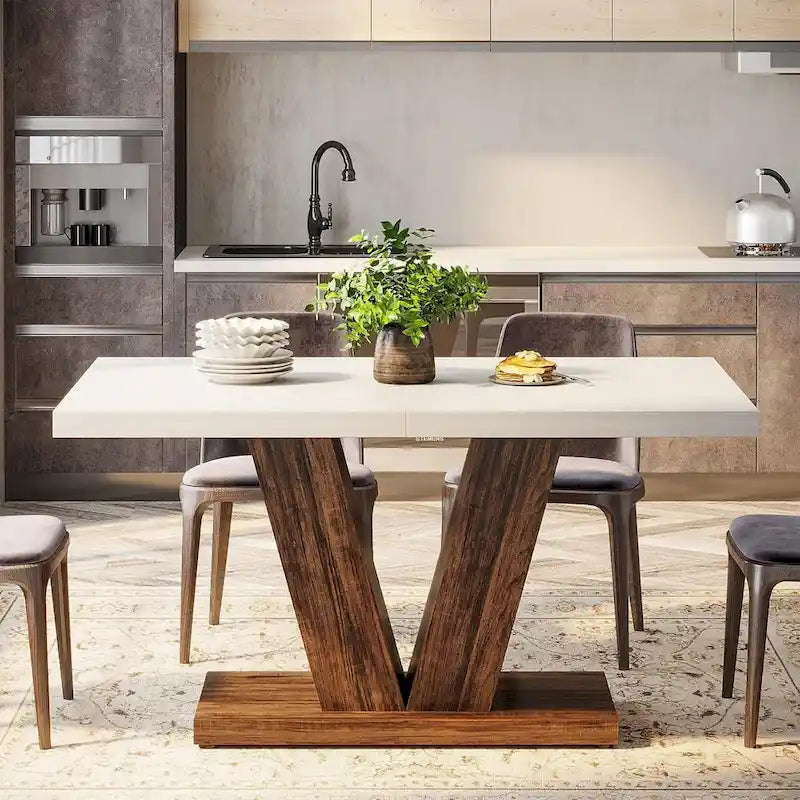 47-Inch Rectangular Farmhouse Dining Table for 4–6