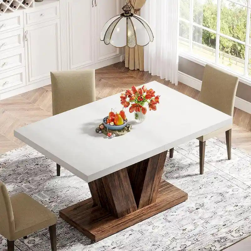 47-Inch Rectangular Farmhouse Dining Table for 4–6