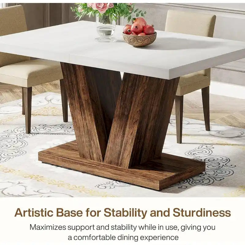 47-Inch Rectangular Farmhouse Dining Table for 4–6