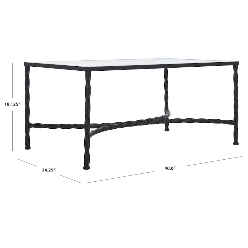 Glass Coffee Table with Decorative Frame - 40 W x 24 D x 18 H