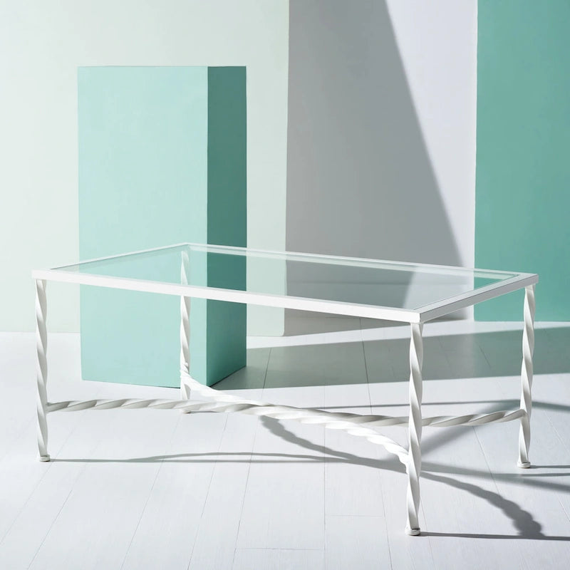 Glass Coffee Table with Decorative Frame - 40 W x 24 D x 18 H