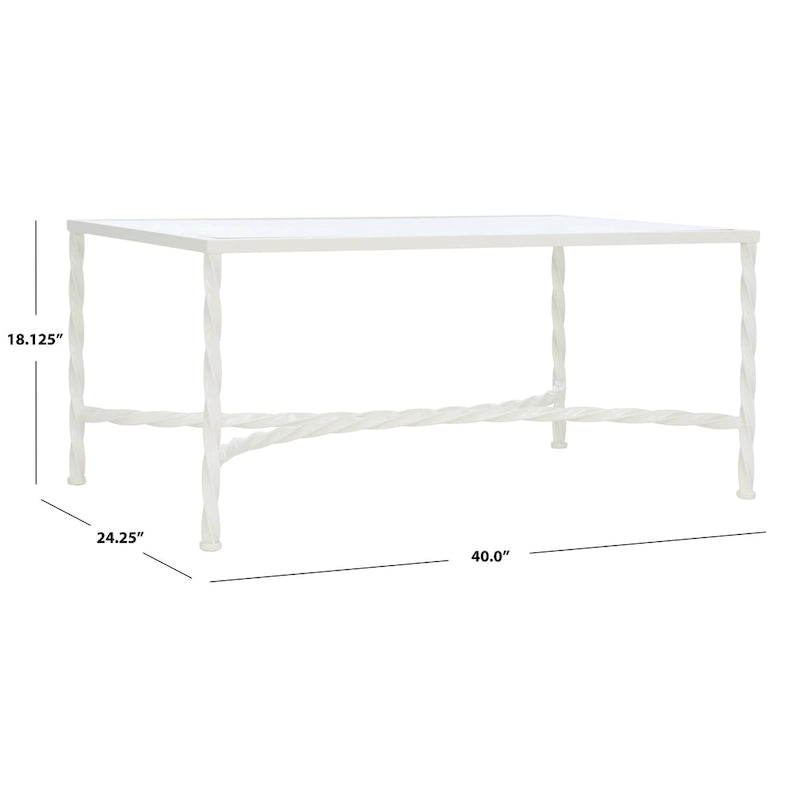Glass Coffee Table with Decorative Frame - 40 W x 24 D x 18 H